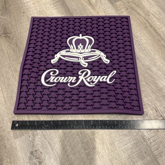 Crown Royal Bar Spill Mat Rubber purple white logo Large 16 1/2" Sq RARE htf new - Picture 6 of 6